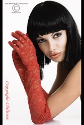 lange Handschuhe in Rot aus edle...