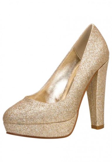 Abend-Pumps Gold mit Glitzereffekt von Apart