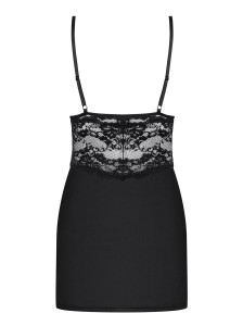 Elegantes Chemise in schwarz mit String