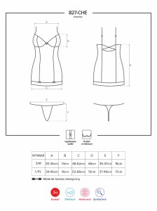 Elegantes Chemise in schwarz mit String