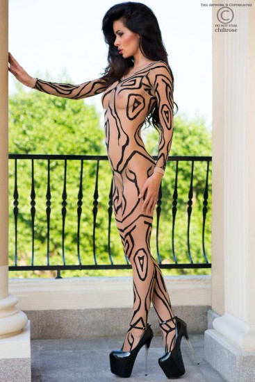 Extrem wilde Bodystocking mit Tattoo-Effekt