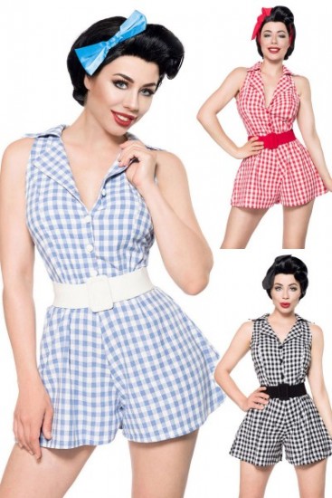 Retro Jumpsuits mit Gürtel
