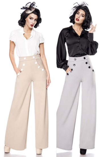 Modische Marlenehose mit Knöpfen