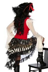 Piraten-Kostüm mit Corsage und Spitzenrock