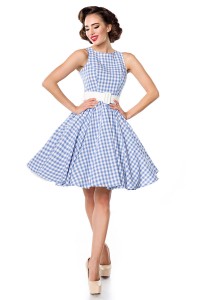 Retro Karo-Kleid mit Gürtel