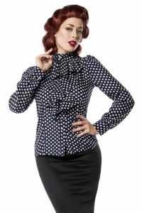 Retro Rüschen-Bluse mit Jabot