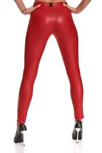 Rote Leggings mit Gesäßtaschen