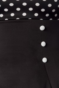Schulterfreies Vintage-Kleid mit Dots oder Streifen