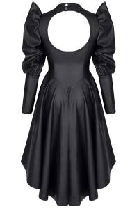 Schwarzes Kleid mit Puffärmel