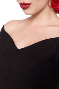 Schwarzes Retro  Off-Shoulder Kleid schulterfrei