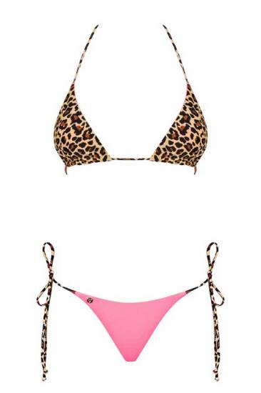 Sexy Wende Bikini in rosa/leopard