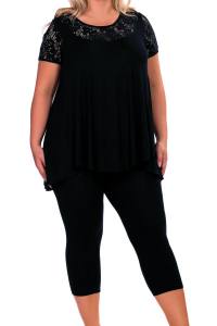 Viskose Damen Pyjama mit knielange Hose