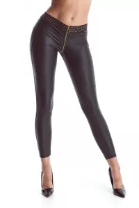 Wetlook Damen Hose schwarz