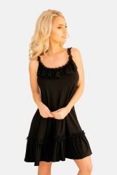 schwarzes Petticoat Kleid in Boho-Stil